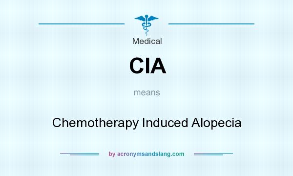 What does CIA mean? It stands for Chemotherapy Induced Alopecia