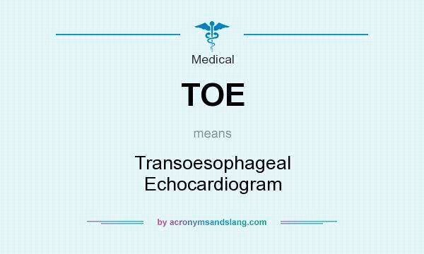 What does TOE mean? It stands for Transoesophageal Echocardiogram