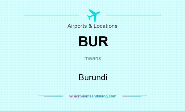 What does BUR mean? It stands for Burundi