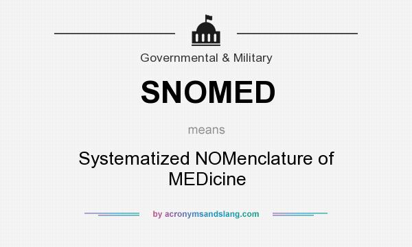What does SNOMED mean? It stands for Systematized NOMenclature of MEDicine