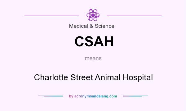 What does CSAH mean? It stands for Charlotte Street Animal Hospital
