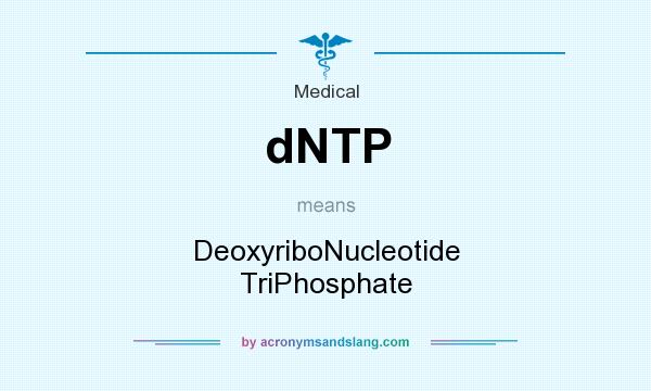 What does dNTP mean? It stands for DeoxyriboNucleotide TriPhosphate