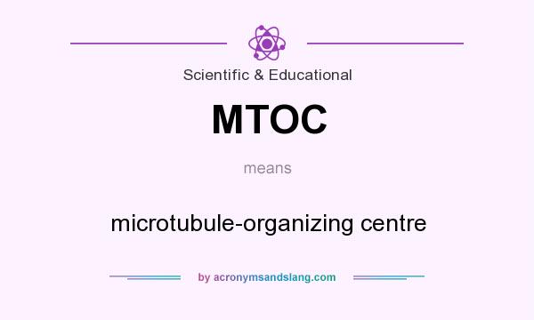 What does MTOC mean? It stands for microtubule-organizing centre