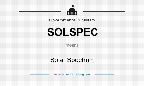 What does SOLSPEC mean? It stands for Solar Spectrum