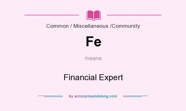 What does Fe mean? It stands for Financial Expert