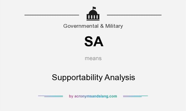 What does SA mean? It stands for Supportability Analysis