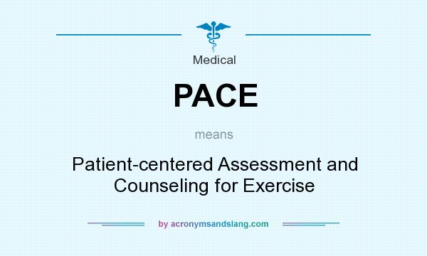 What does PACE mean? It stands for Patient-centered Assessment and Counseling for Exercise
