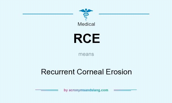 What does RCE mean? It stands for Recurrent Corneal Erosion