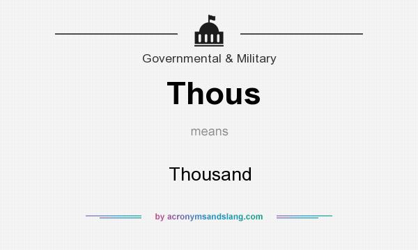What does Thous mean? It stands for Thousand