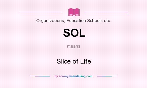 What does SOL mean? It stands for Slice of Life