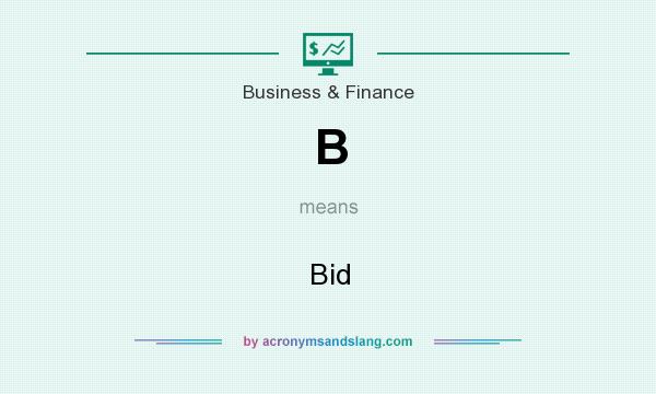 What does B mean? It stands for Bid