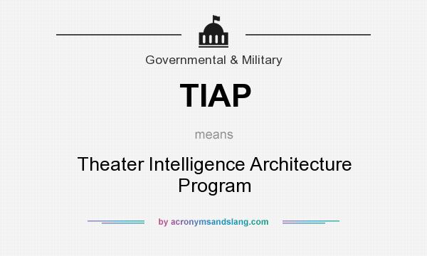 What does TIAP mean? It stands for Theater Intelligence Architecture Program