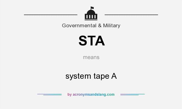 What does STA mean? It stands for system tape A