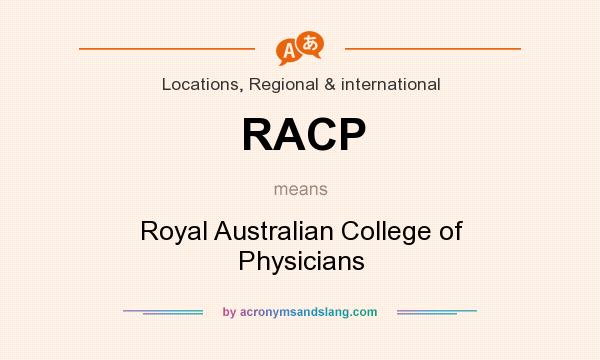 What does RACP mean? It stands for Royal Australian College of Physicians