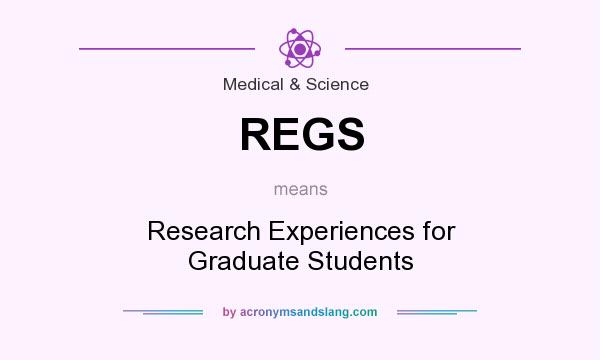 What does REGS mean? It stands for Research Experiences for Graduate Students