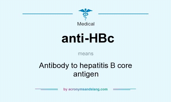 What does anti-HBc mean? It stands for Antibody to hepatitis B core antigen
