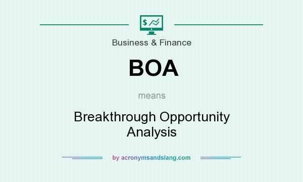 What does BOA mean? It stands for Breakthrough Opportunity Analysis