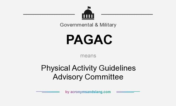 What does PAGAC mean? It stands for Physical Activity Guidelines Advisory Committee