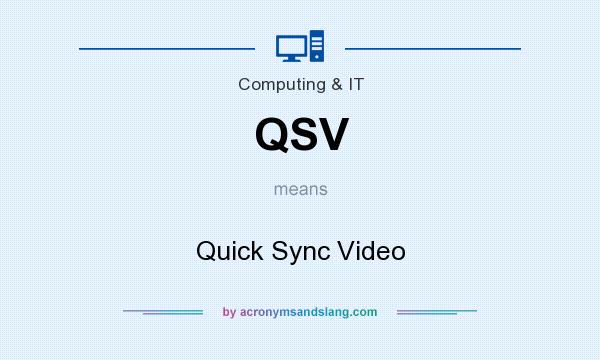 What does QSV mean? It stands for Quick Sync Video