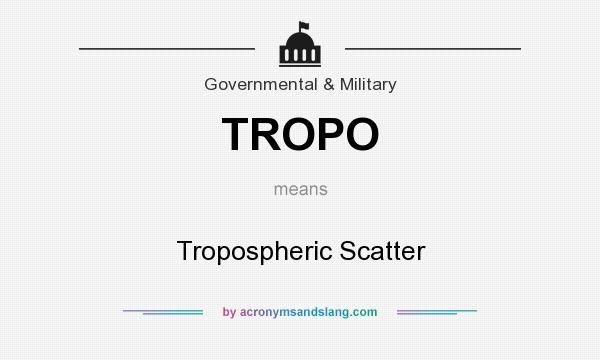 What does TROPO mean? It stands for Tropospheric Scatter