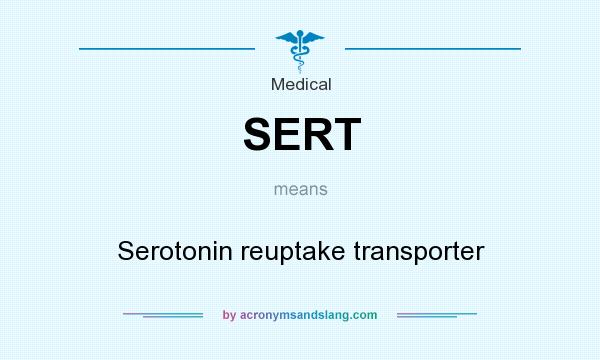 What does SERT mean? It stands for Serotonin reuptake transporter