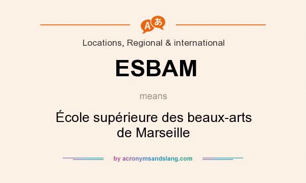 What does ESBAM mean? It stands for École supérieure des beaux-arts de Marseille