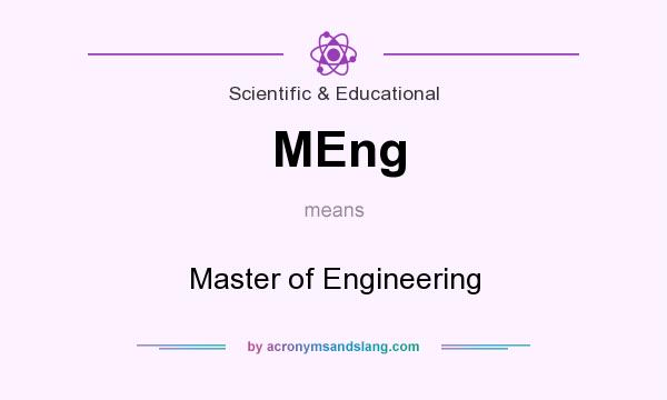 What does MEng mean? It stands for Master of Engineering