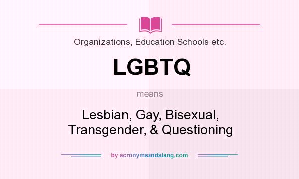 What does LGBTQ mean? It stands for Lesbian, Gay, Bisexual, Transgender, & Questioning