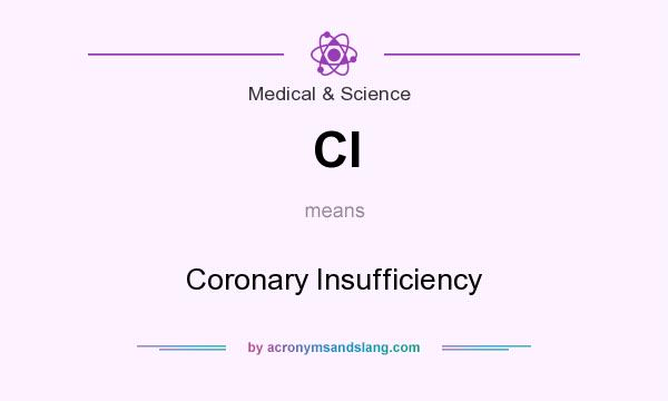 What does CI mean? It stands for Coronary Insufficiency