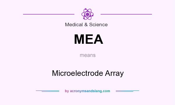What does MEA mean? It stands for Microelectrode Array