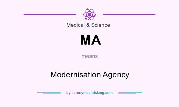 What does MA mean? It stands for Modernisation Agency