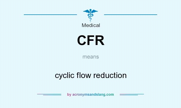 What does CFR mean? It stands for cyclic flow reduction