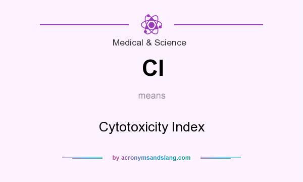 What does CI mean? It stands for Cytotoxicity Index