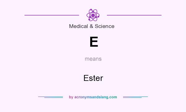 What does E mean? It stands for Ester