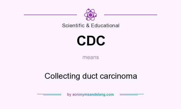 What does CDC mean? It stands for Collecting duct carcinoma