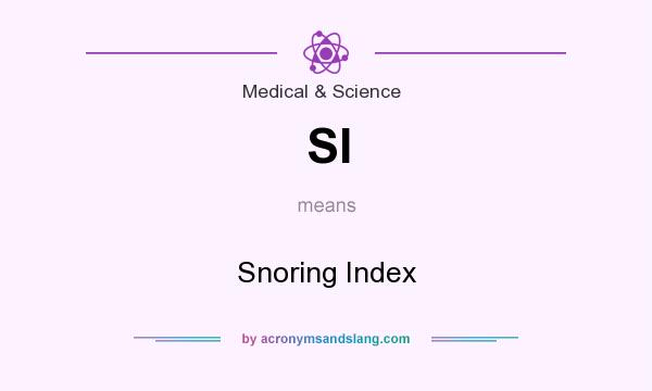 What does SI mean? It stands for Snoring Index