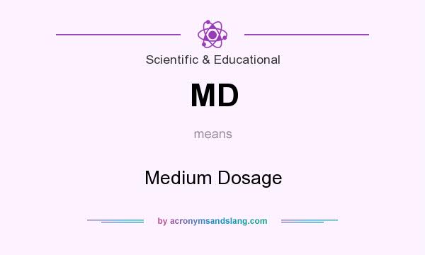 What does MD mean? It stands for Medium Dosage