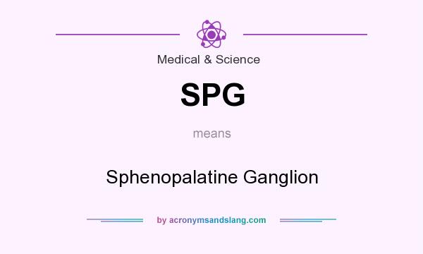 What does SPG mean? It stands for Sphenopalatine Ganglion