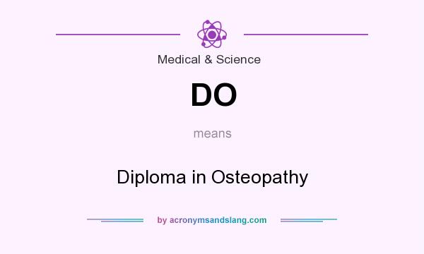 What does DO mean? It stands for Diploma in Osteopathy