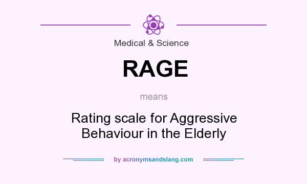 What does RAGE mean? It stands for Rating scale for Aggressive Behaviour in the Elderly