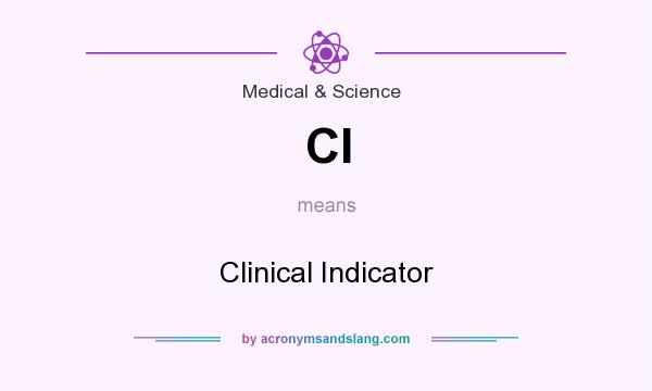 What does CI mean? It stands for Clinical Indicator