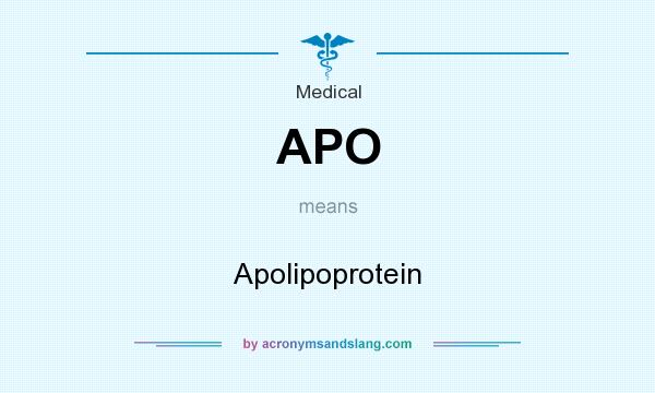 What does APO mean? It stands for Apolipoprotein