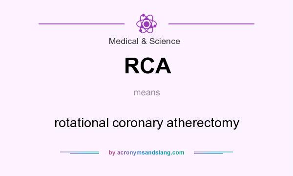 What does RCA mean? It stands for rotational coronary atherectomy