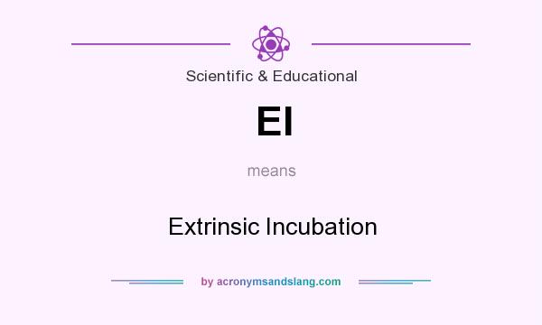 What does EI mean? It stands for Extrinsic Incubation