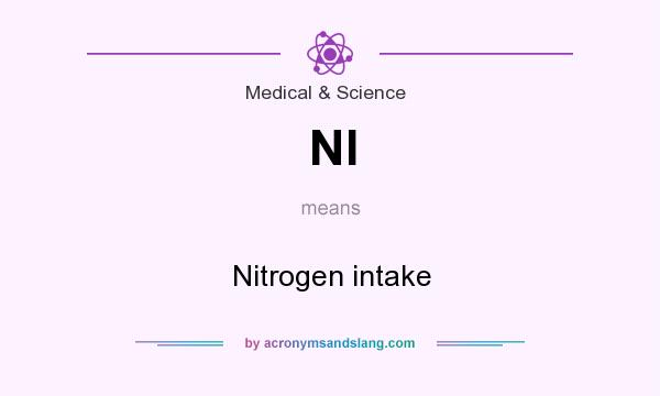 What does NI mean? It stands for Nitrogen intake