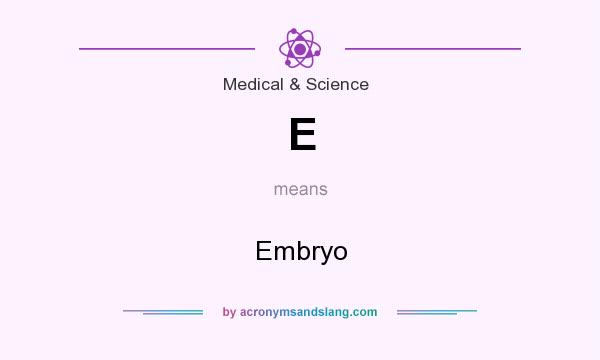 What does E mean? It stands for Embryo