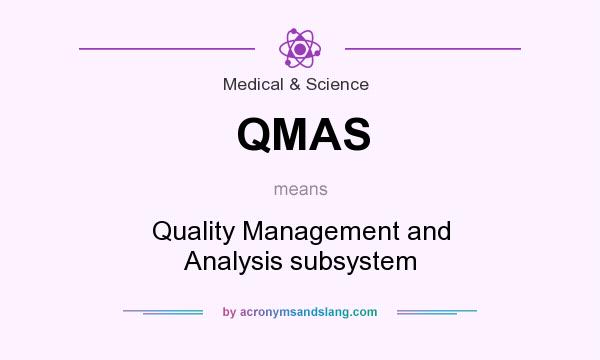 What does QMAS mean? It stands for Quality Management and Analysis subsystem