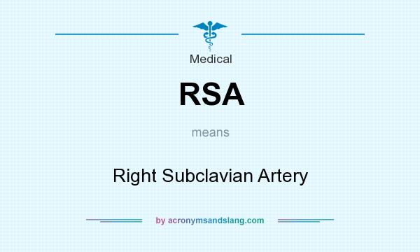 What does RSA mean? It stands for Right Subclavian Artery