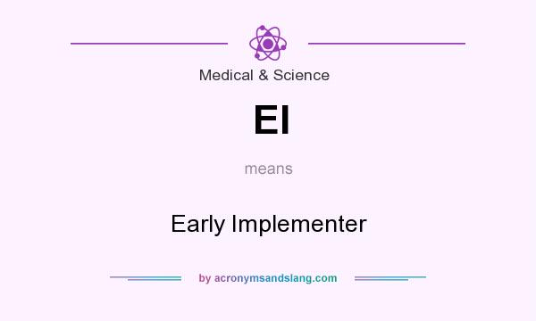 What does EI mean? It stands for Early Implementer