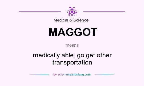 What does MAGGOT mean? It stands for medically able, go get other transportation
